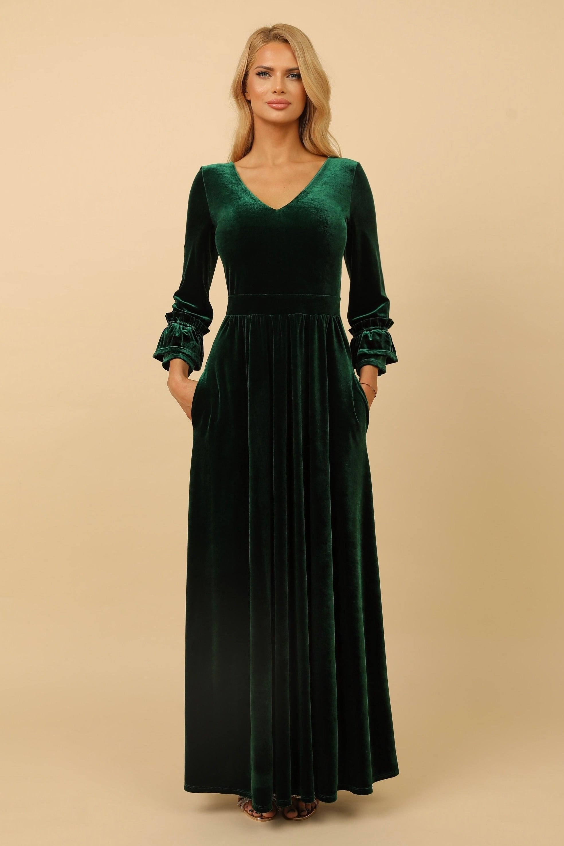 Dark Green Velvet Dress - Bridesmaid Dress
