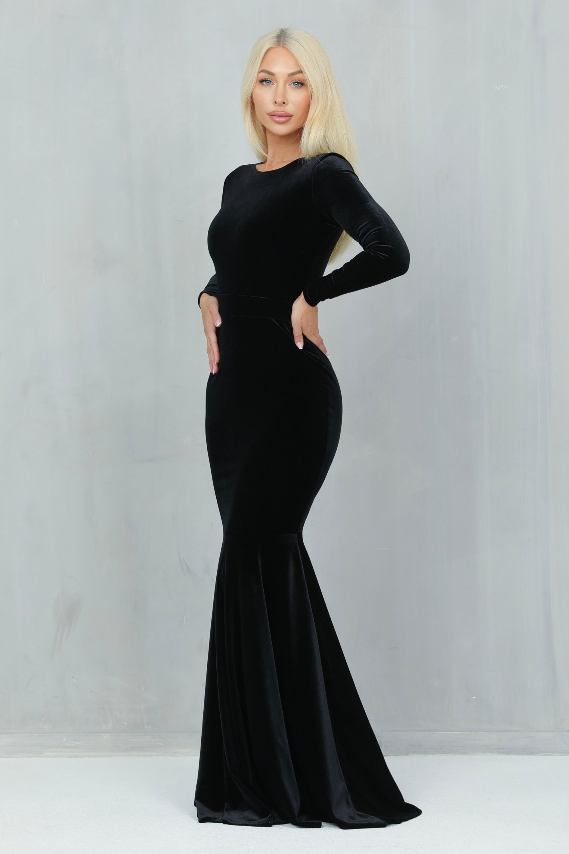 Black Velvet Dress - Bridesmaid Dress