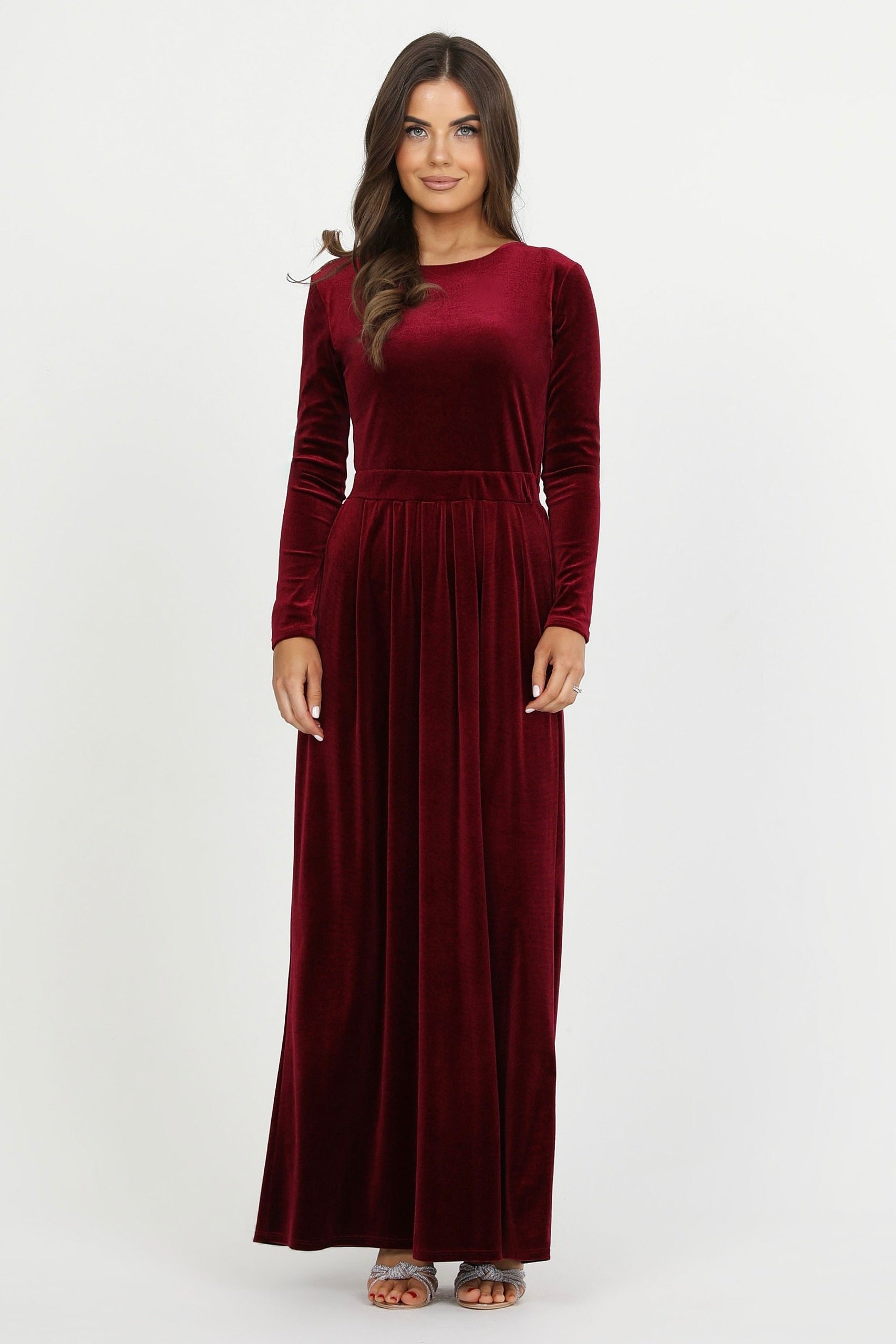 Burgundy Velvet Dress