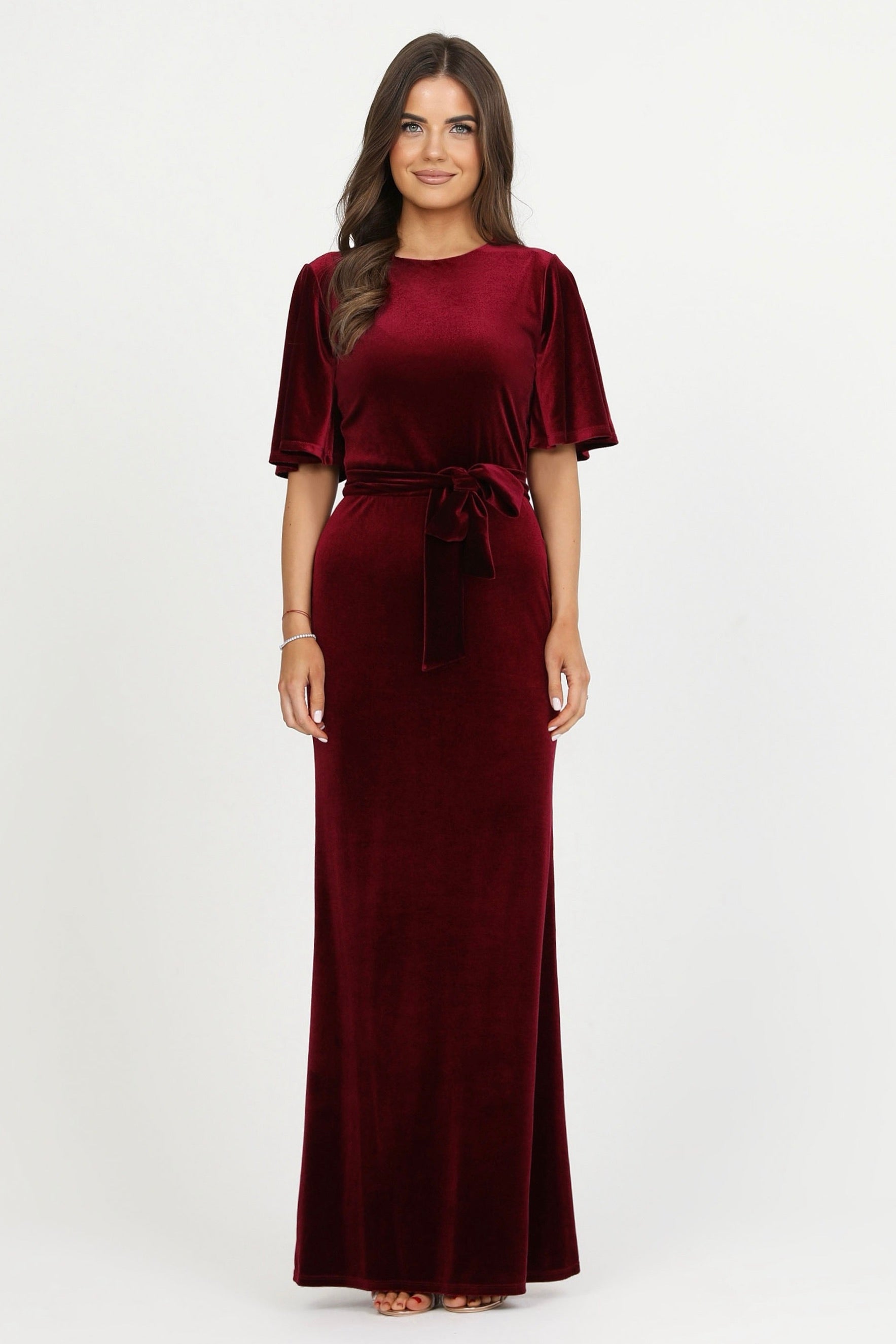 Burgundy Velvet Dress - Bridesmaid Dress