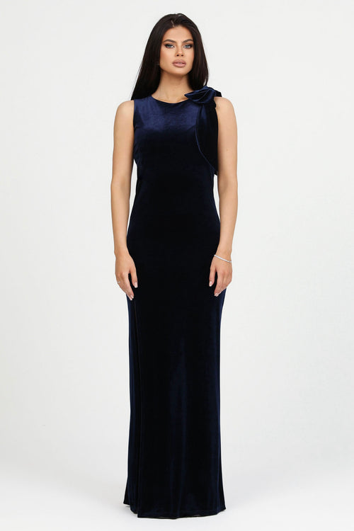 Navy Velvet Dress - Bridesmaid Dress - Formal Evening Gown Dsir Couture Navy Velvet Dress - Bridesmaid Dress - Formal Evening Gown Dsir Couture