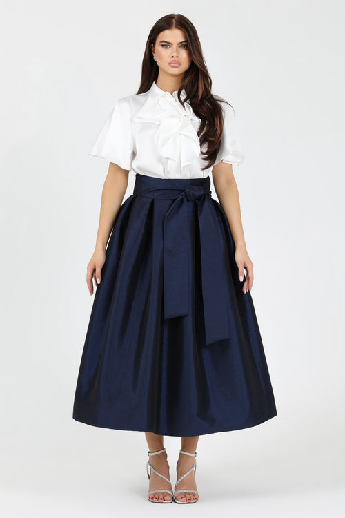 skirt, women skirt, formal skirt, taffeta skirt, ball skirt, skirt with pockets, classic skirt, navy skirt, blue skirt