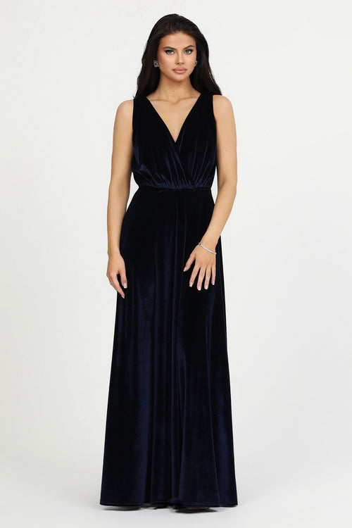 Navy Velvet Dress - Bridesmaid Dress - Formal Evening Gown Dsir Couture Navy Velvet Dress - Bridesmaid Dress - Formal Evening Gown Dsir Couture