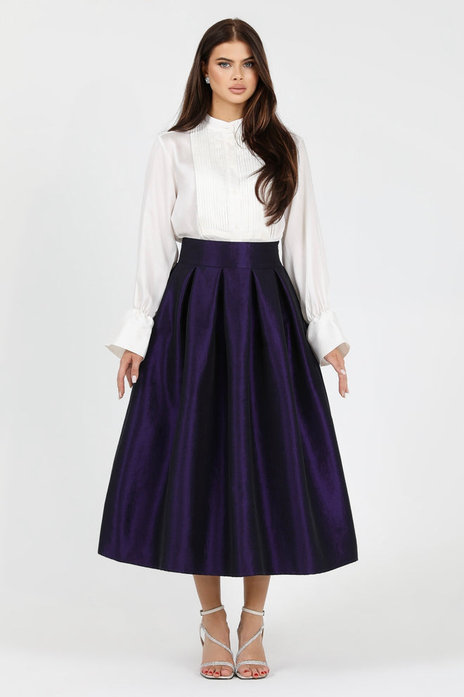 skirt, women skirt, formal skirt, taffeta skirt, ball skirt, skirt with pockets, classic skirt, plum skirt
