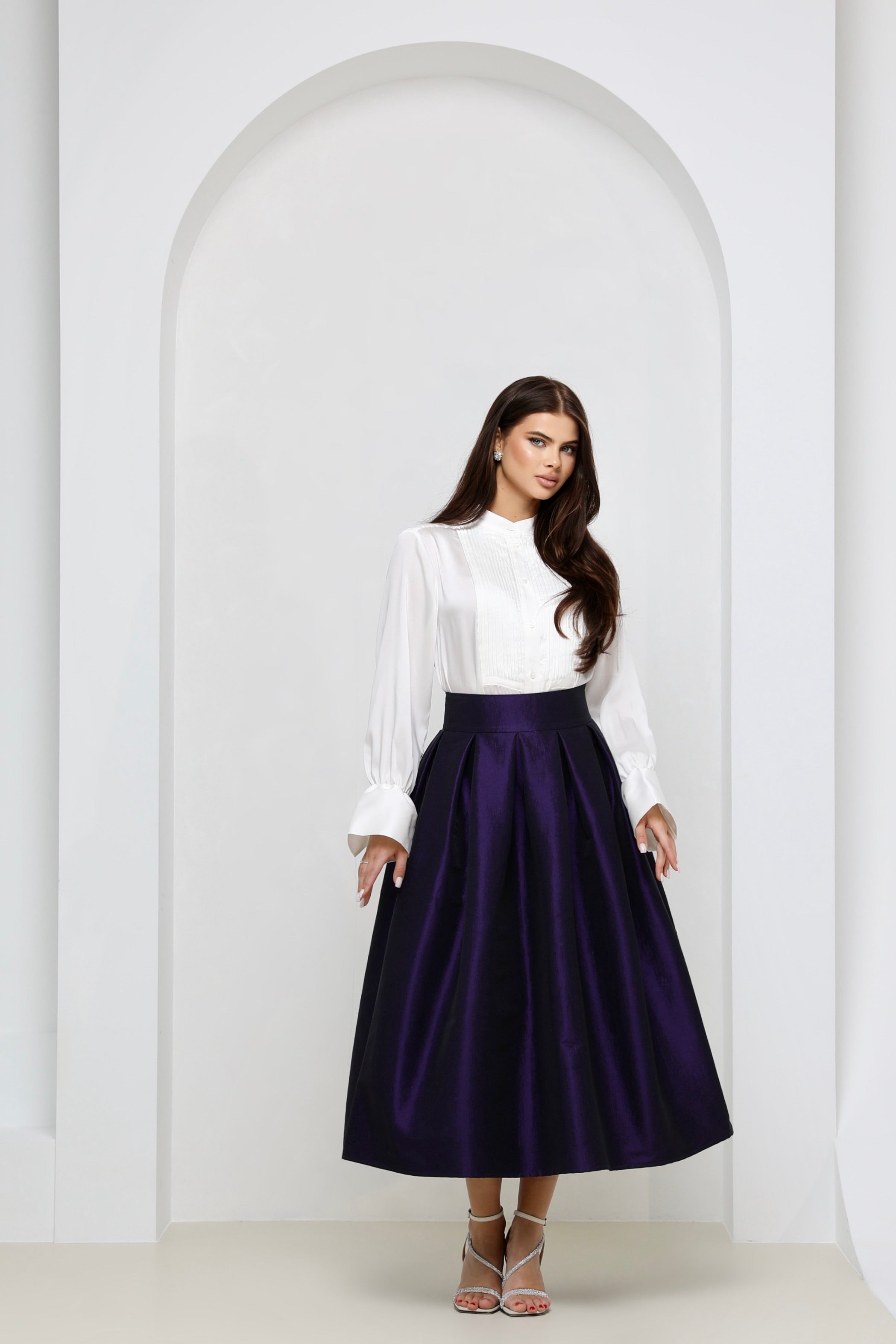 Plum Taffeta Skirt - Women Skirts - Taffeta Skirts – Désir Couture