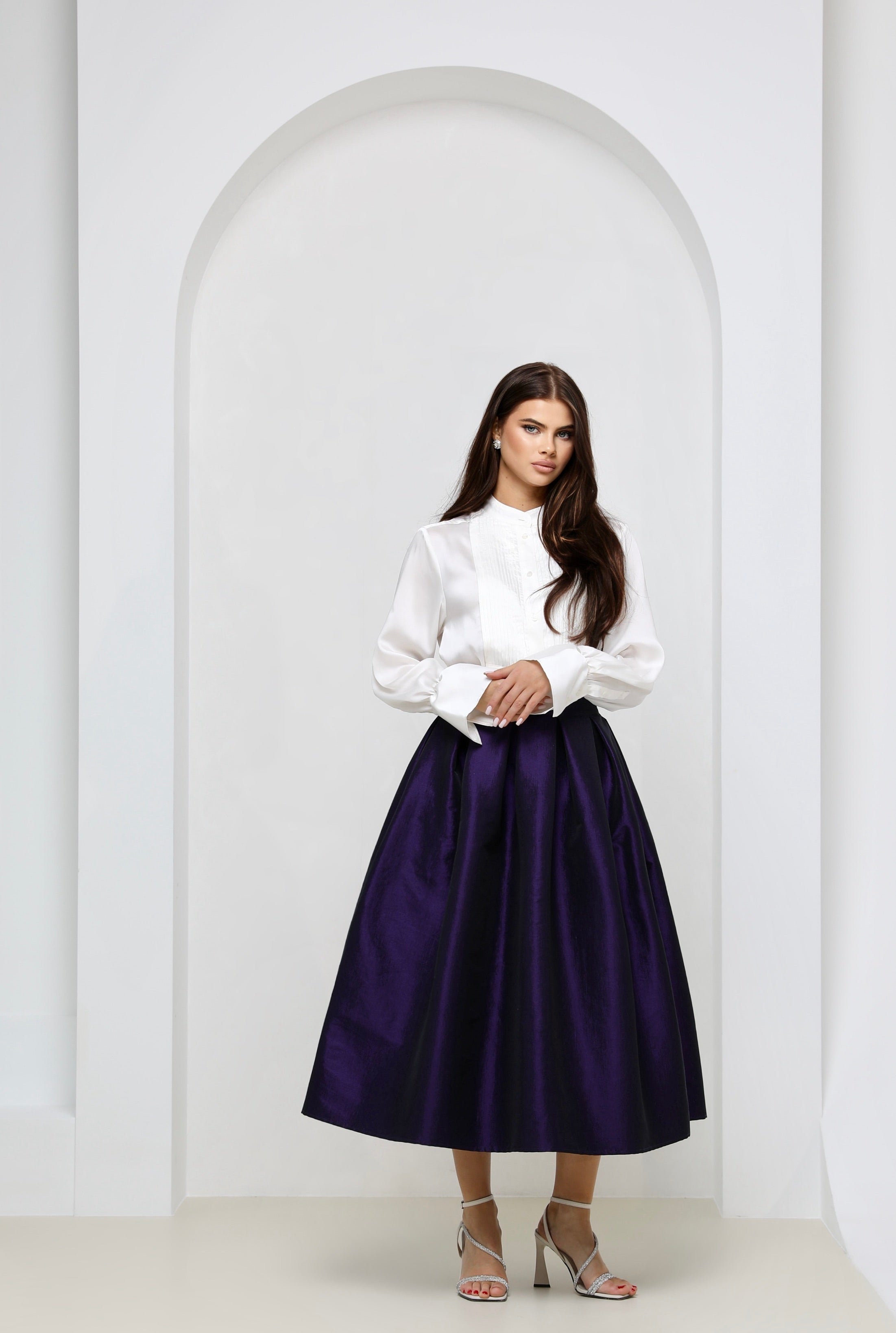 Plum Taffeta Skirt - Women Skirts - Taffeta Skirts – Désir Couture