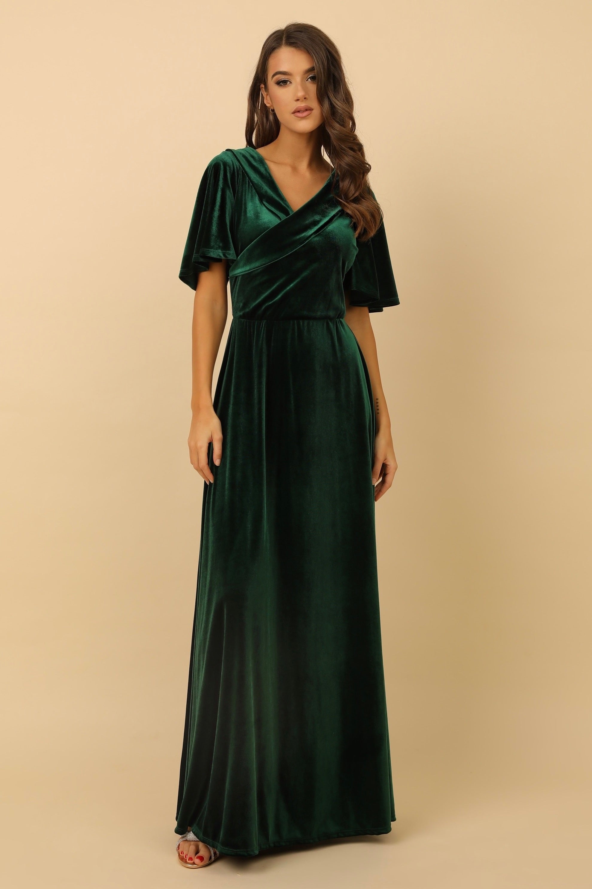 Velvet green orders bridesmaid dresses