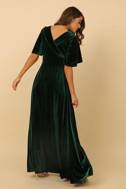 Wedding Emerald Dresses Bridesmaid Dress Wallis Green Velvet Wrap Dress Hunter Green Velvet V-Neck Bridesmaid Wedding Emerald Dresses Bridesmaid Dress Wallis Green Velvet Wrap Dress Hunter Green Velvet V-Neck Bridesmaid