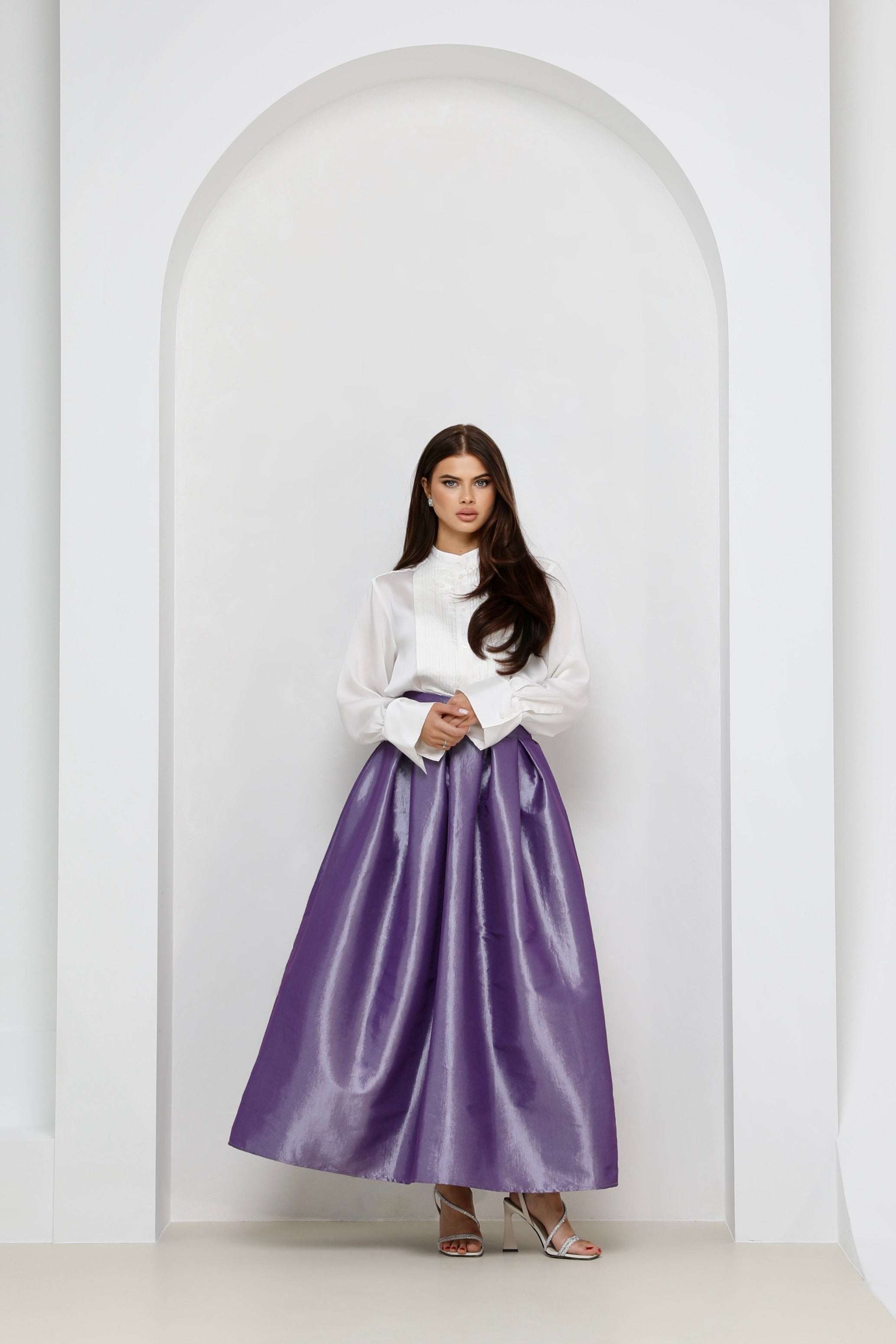 Lavender Taffeta Skirt - Women Skirts - Taffeta Skirts – Désir Couture