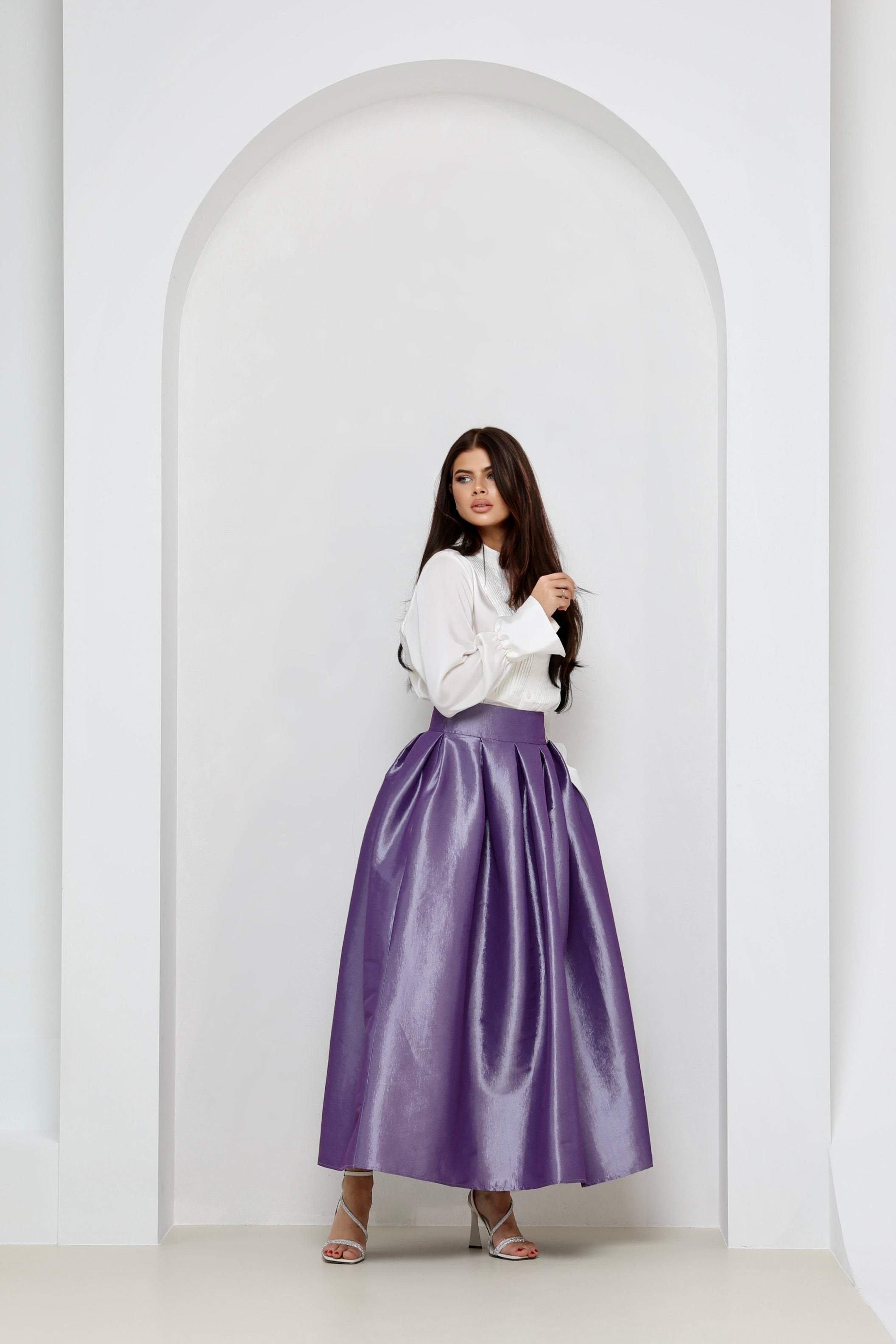 Lavender Taffeta Skirt - Women Skirts - Taffeta Skirts – Désir Couture