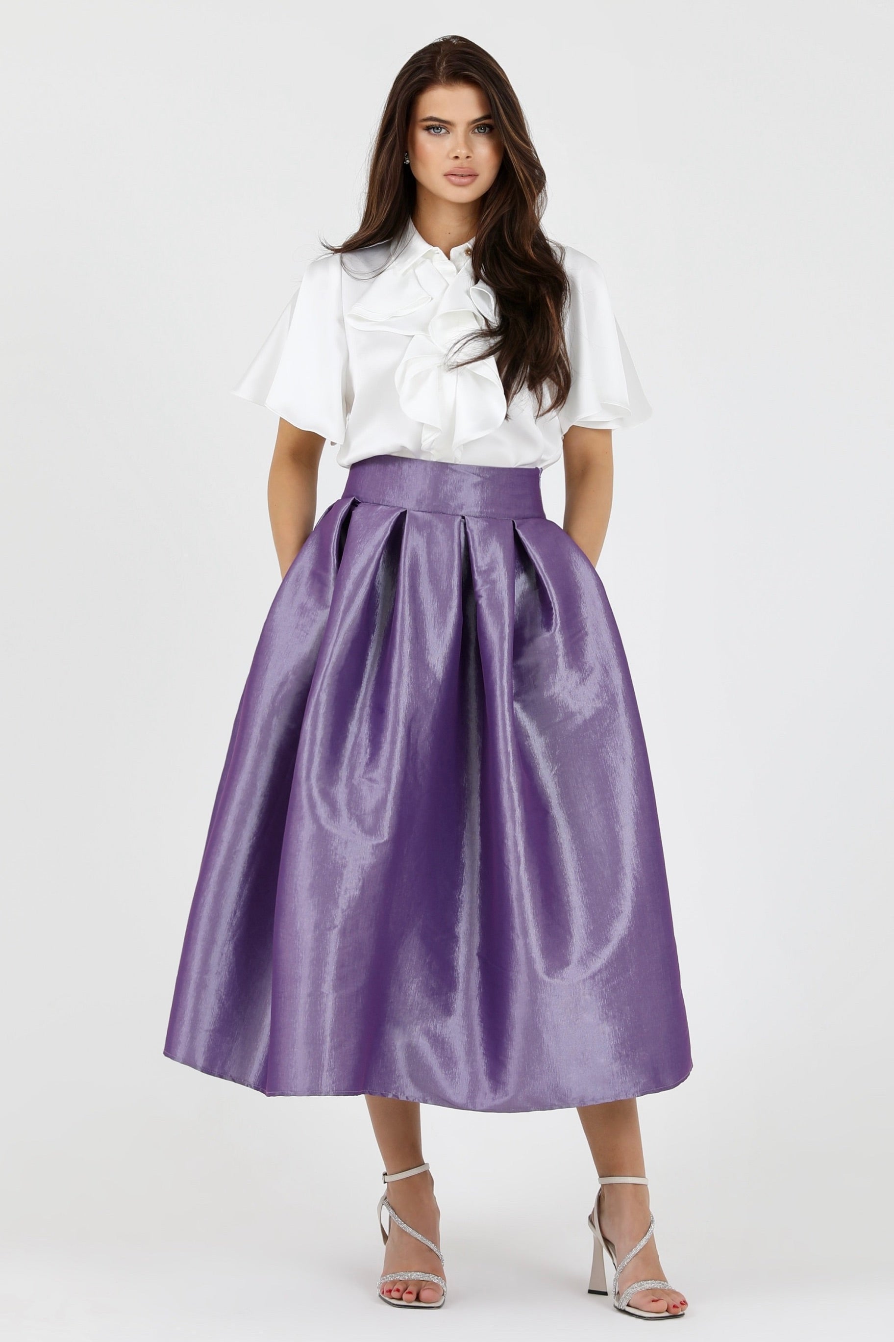 Lavender Taffeta Skirt - Women Skirts - Taffeta Skirts – Désir Couture