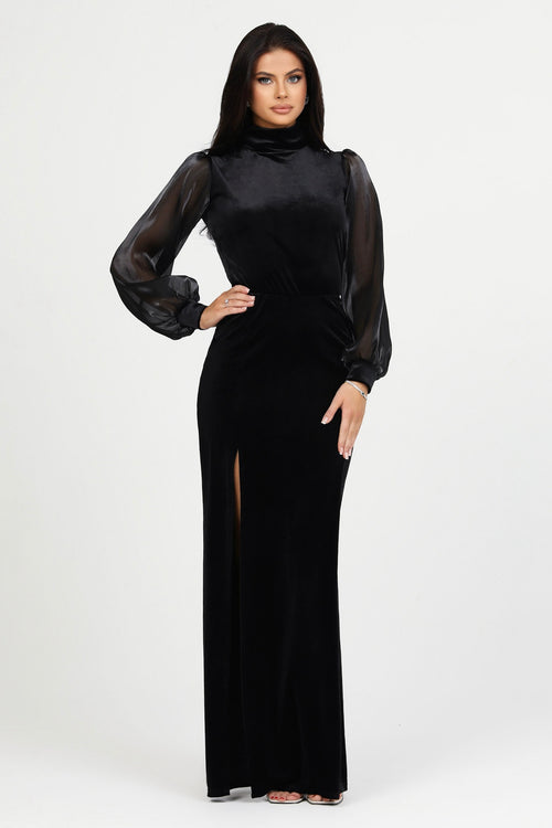 Black Velvet Dress - Bridesmaid Dress - Formal Evening Gown Dsir Couture Black Velvet Dress - Bridesmaid Dress - Formal Evening Gown Dsir Couture