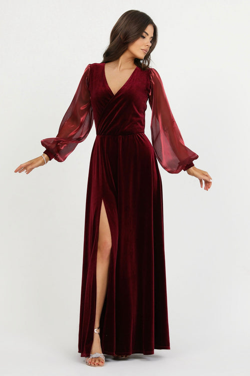 Burgundy Velvet Dress - Bridesmaid Dress - Formal Evening Gown Dsir Couture Burgundy Velvet Dress - Bridesmaid Dress - Formal Evening Gown Dsir Couture