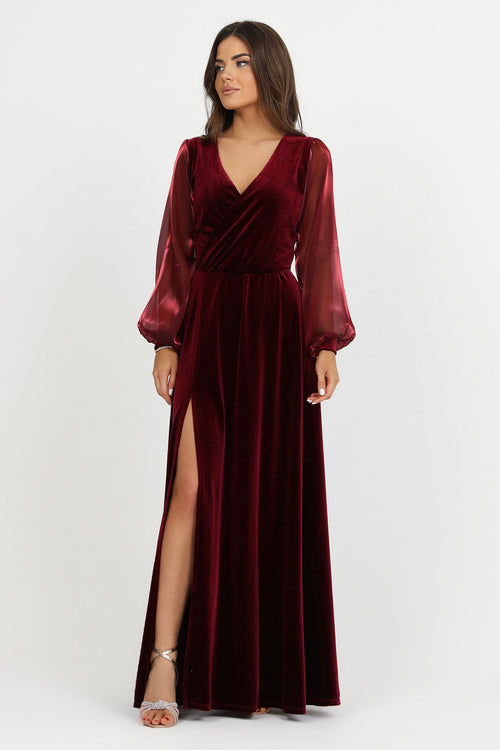 Burgundy Velvet Dress - Bridesmaid Dress - Formal Evening Gown Dsir Couture Burgundy Velvet Dress - Bridesmaid Dress - Formal Evening Gown Dsir Couture
