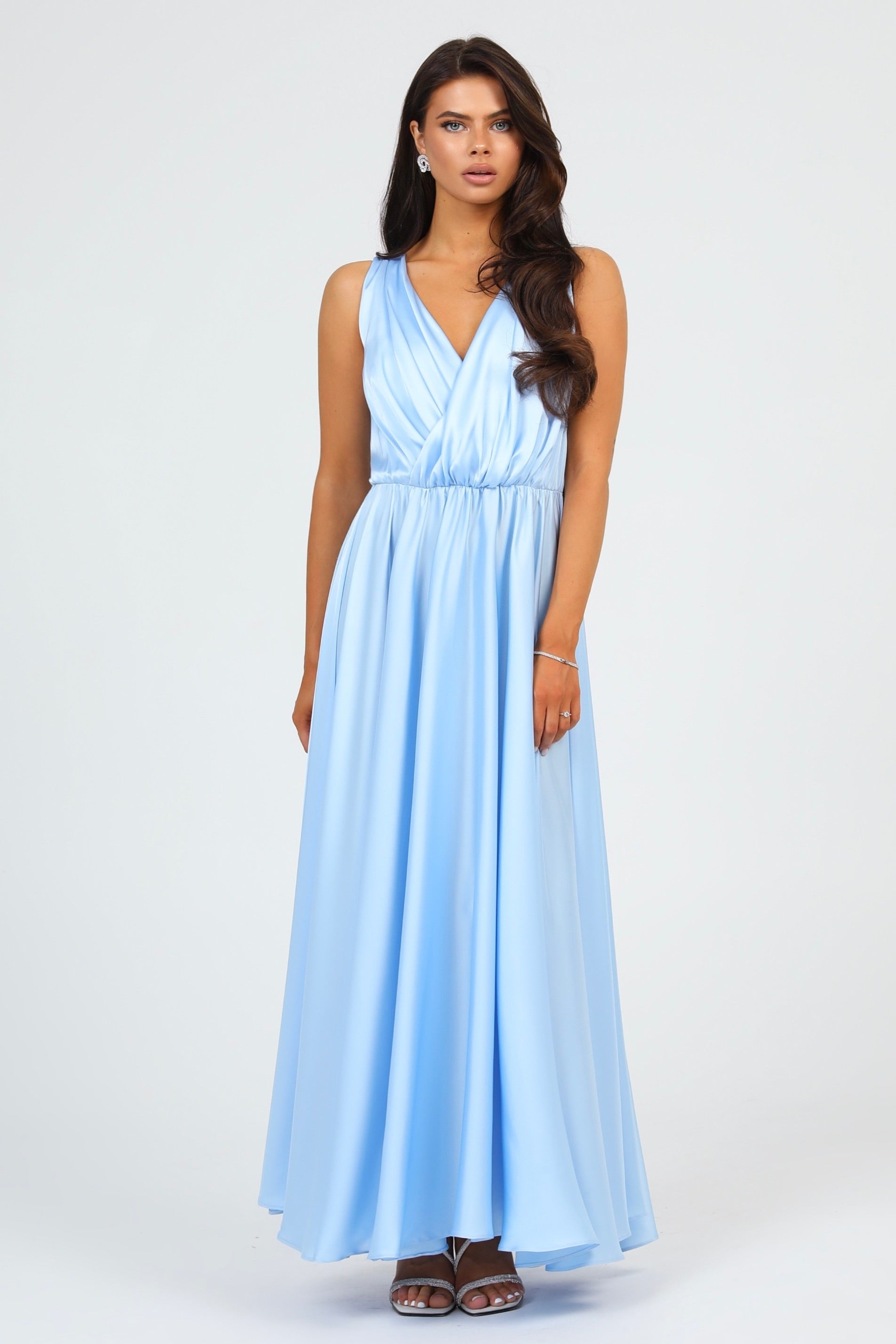 Light blue silk fashion gown