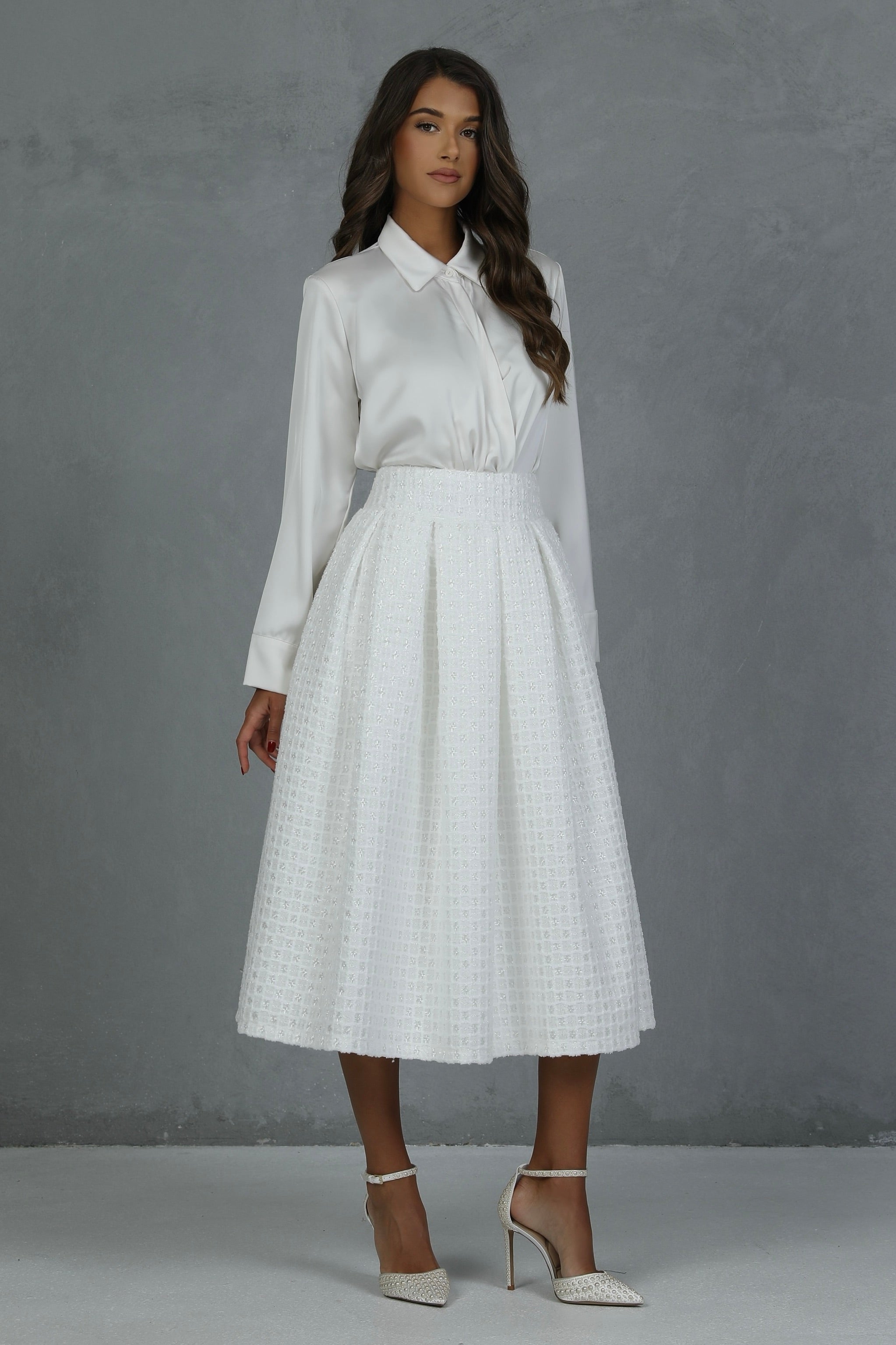 Light Blue Taffeta Skirt - Women Skirts - Taffeta Skirts – Désir