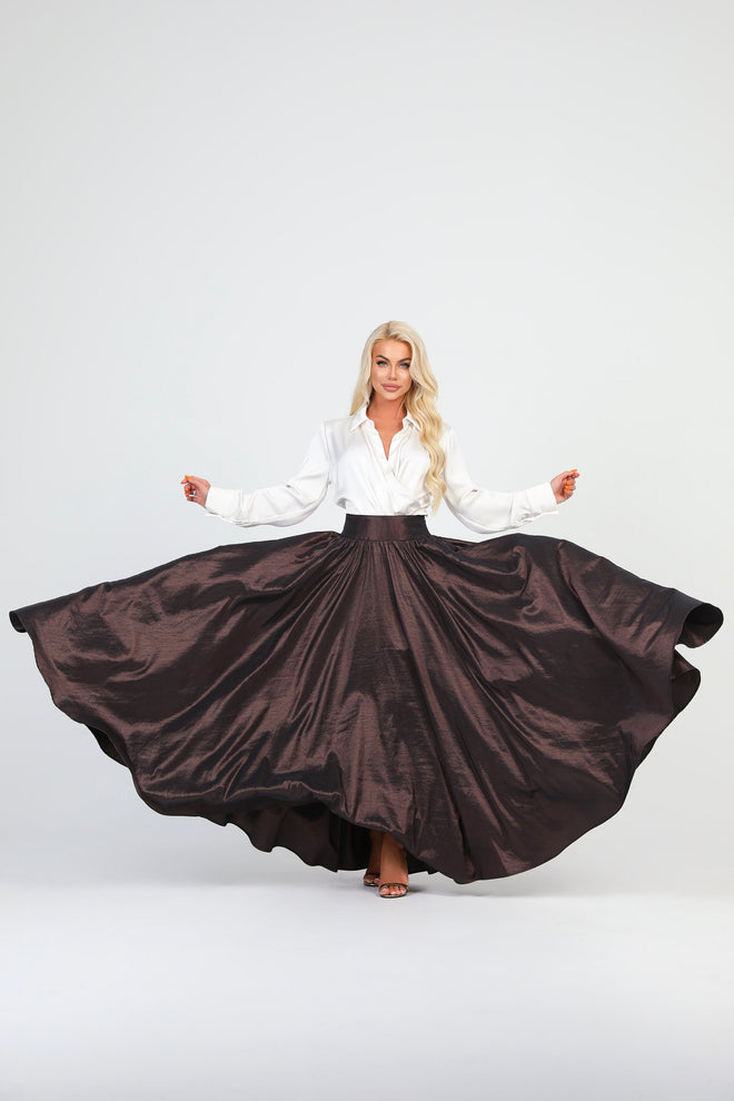 skirt, women skirt, formal skirt, taffeta skirt, ball skirt, circle skirt, classic skirt, maxi skirt women, long skirt, maxi skirt, brown skirt