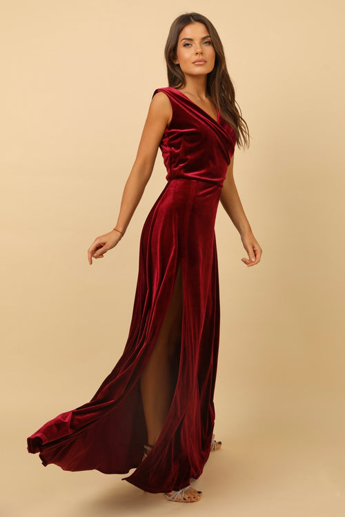 Burgundy Velvet Dress - Bridesmaid Dress - Formal Evening Gown Dsir Couture Burgundy Velvet Dress - Bridesmaid Dress - Formal Evening Gown Dsir Couture