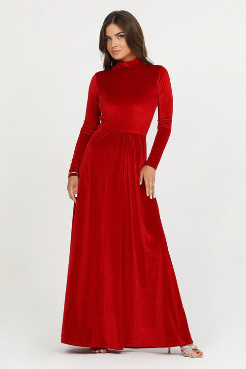 bridesmaid dress, velvet dress, wedding guest dress, gorgeous dress, wedding dress, mother of the bride dress, evening dress, gown dress, maxi dress, reception dress, elegant dress, formal dress, winter dress, fall bridesmaid, custom bridesmaid dress, red dress, long sleeve dress, backless dress, mock neck dress, high neck dress