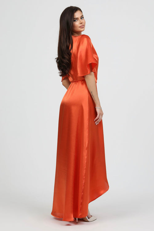 orange dress, dress orange, Crepe Back satin dress, Satin Dress, Wrap Dress, satin evening dress, bridesmaid dress satin, Long satin dress, Dress, Bridesmaid Dress, Formal Dress, Wedding Guest Dress, custom satin dress, evening dress, maxi dress