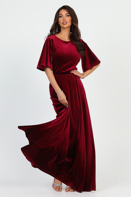 burgundy maxi dress wedding Lulu's Heavenly Hues Women Burgundy Maxi Dress Size S Bridesmaids Wedding Formal