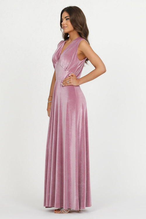 elegant pink dresses for wedding guests Pink Velvet Dress - Bridesmaid Dress