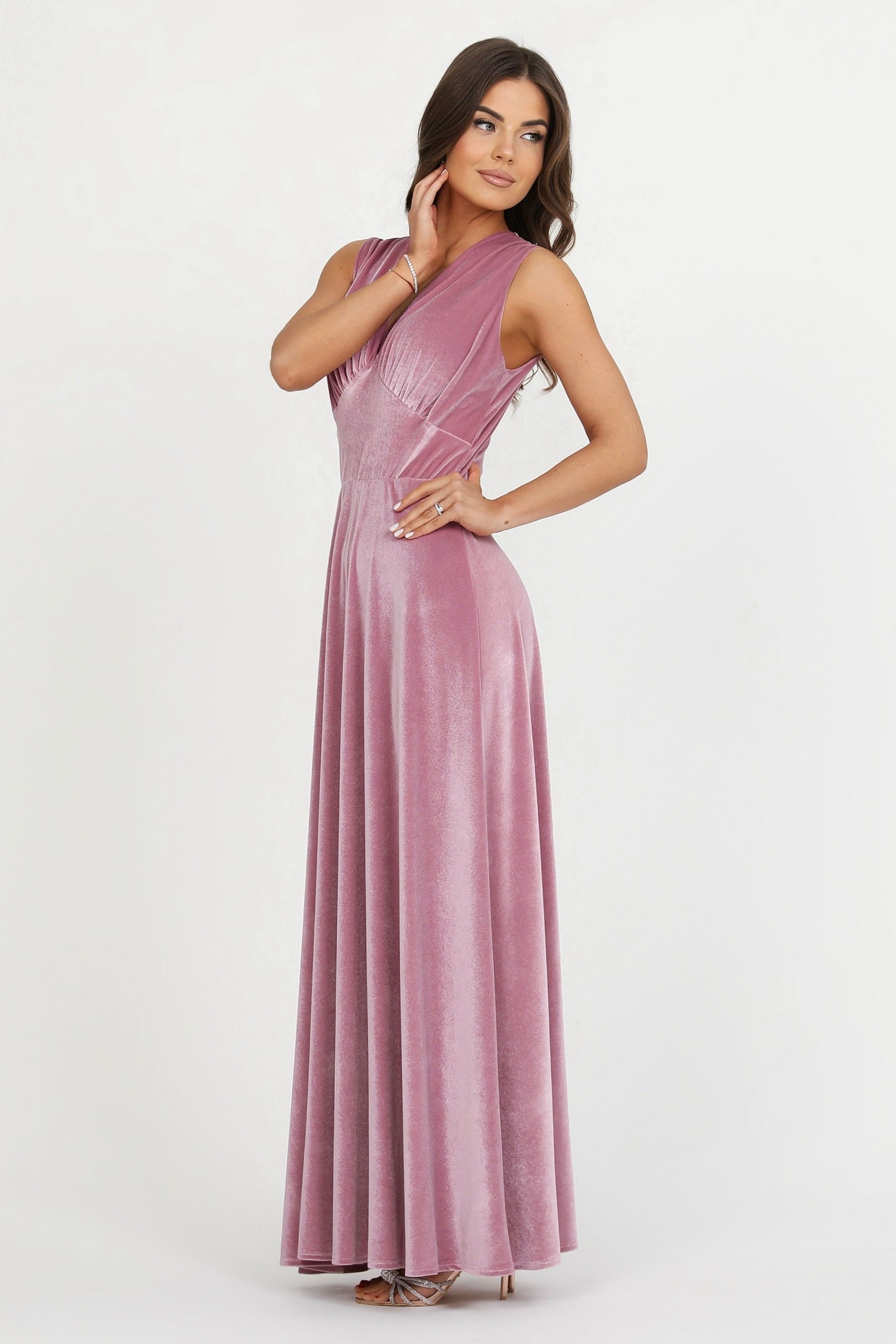pink velvet dress Pink Velvet Dress - Bridesmaid Dress