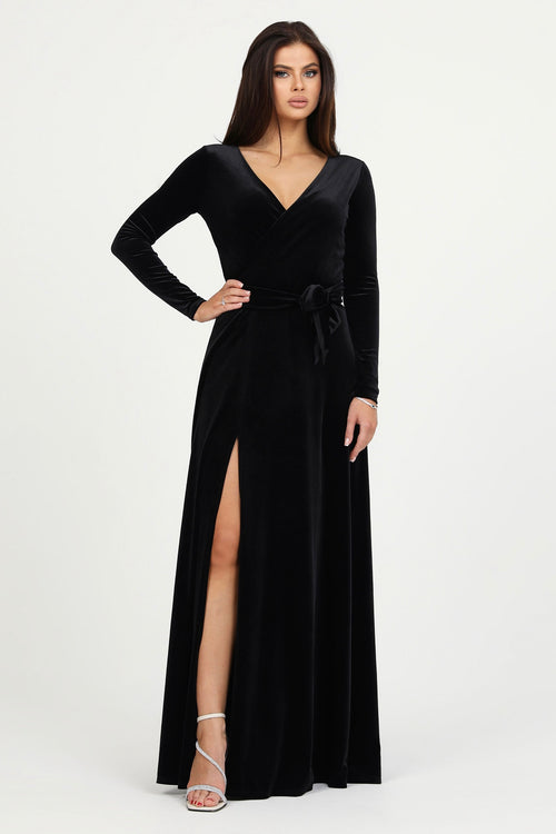 Black Velvet Dress - Bridesmaid Dress - Formal Evening Gown Dsir Couture Black Velvet Dress - Bridesmaid Dress - Formal Evening Gown Dsir Couture