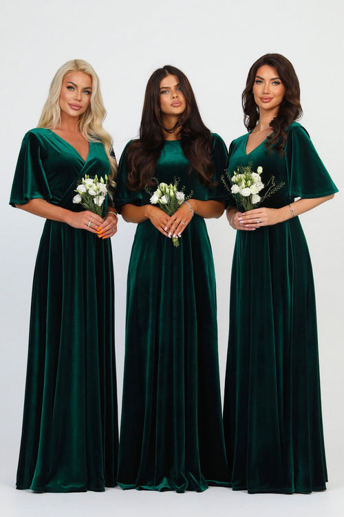 Dark Green Velvet Dress - Bridesmaid Dress - Formal Evening Gown Dsir Couture Dark Green Velvet Dress - Bridesmaid Dress - Formal Evening Gown Dsir Couture