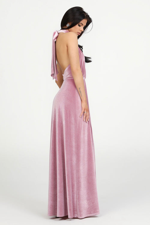 bridesmaid dress, velvet dress, wedding guest dress, gorgeous dress, wedding dress, mother of the bride dress, evening dress, gown dress, maxi dress, reception dress, elegant dress, formal dress, winter dress, fall bridesmaid, custom bridesmaid dress, pink dress, sleeveless dress, halter dress, backless dress