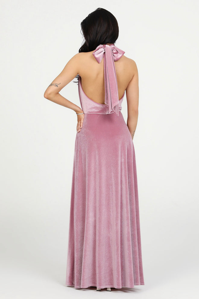 bridesmaid dress, velvet dress, wedding guest dress, gorgeous dress, wedding dress, mother of the bride dress, evening dress, gown dress, maxi dress, reception dress, elegant dress, formal dress, winter dress, fall bridesmaid, custom bridesmaid dress, pink dress, sleeveless dress, halter dress, backless dress