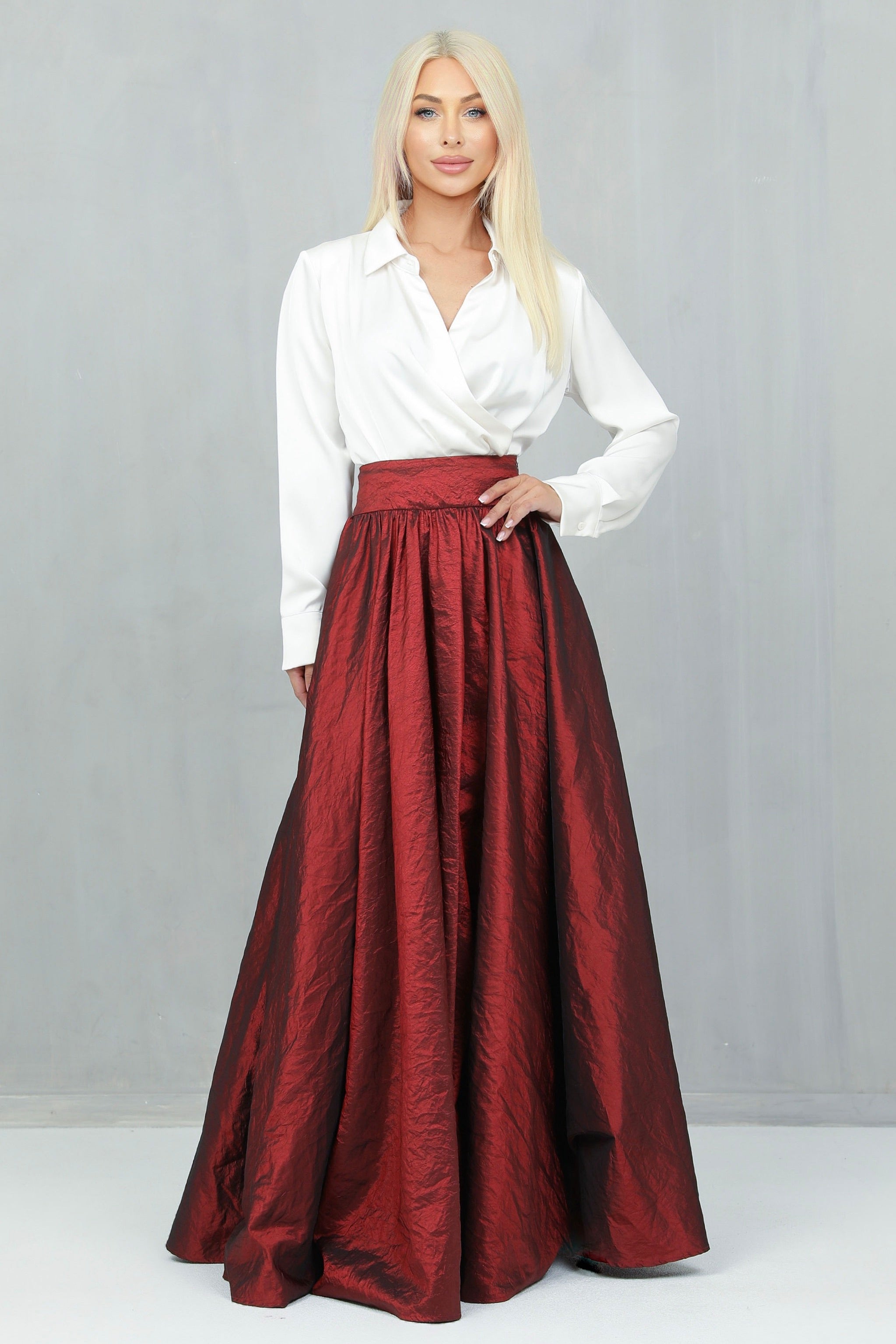 Red Taffeta Skirt