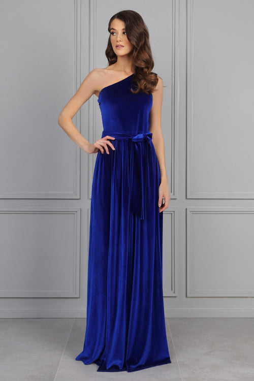 Royal Blue Velvet Dress - One Shoulder Dress - Bridesmaid Dress Dsir Couture Royal Blue Velvet Dress - One Shoulder Dress - Bridesmaid Dress Dsir Couture