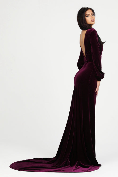 purple winter dress Dark Purple Velvet Dress - Bridesmaid Dress