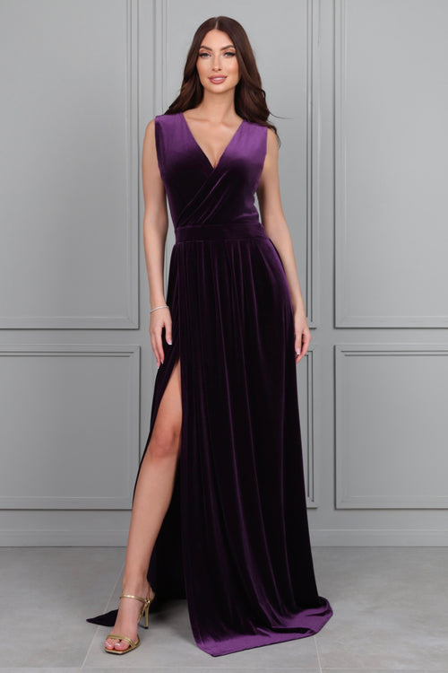Plum Velvet Dress - Bridesmaid Dress - Formal Evening Gown Dsir Couture Plum Velvet Dress - Bridesmaid Dress - Formal Evening Gown Dsir Couture