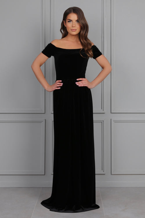 Black Velvet Dress - Off The Shoulder Dress- Bridesmaid Dress Dsir Couture Black Velvet Dress - Off The Shoulder Dress- Bridesmaid Dress Dsir Couture