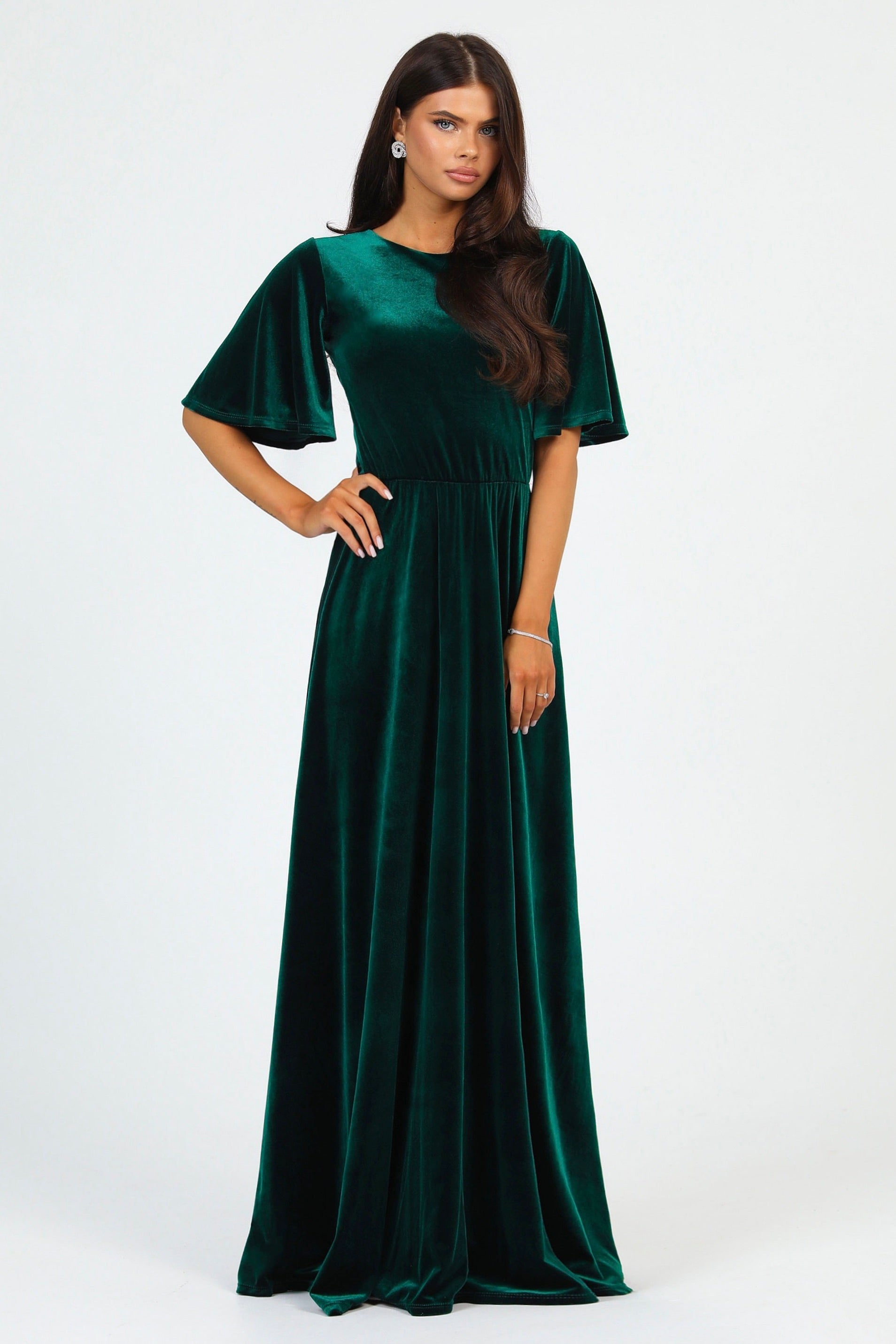 Green velvet ball on sale gown