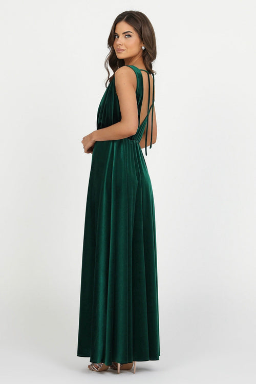 bridesmaid dress, velvet dress, wedding guest dress, gorgeous dress, wedding dress, mother of the bride dress, evening dress, gown dress, maxi dress, reception dress, elegant dress, formal dress, winter dress, fall bridesmaid, custom bridesmaid dress, dark emerald green dress, forest green dress, sleeveless dress, low back dress, backless dress, v-neck dress