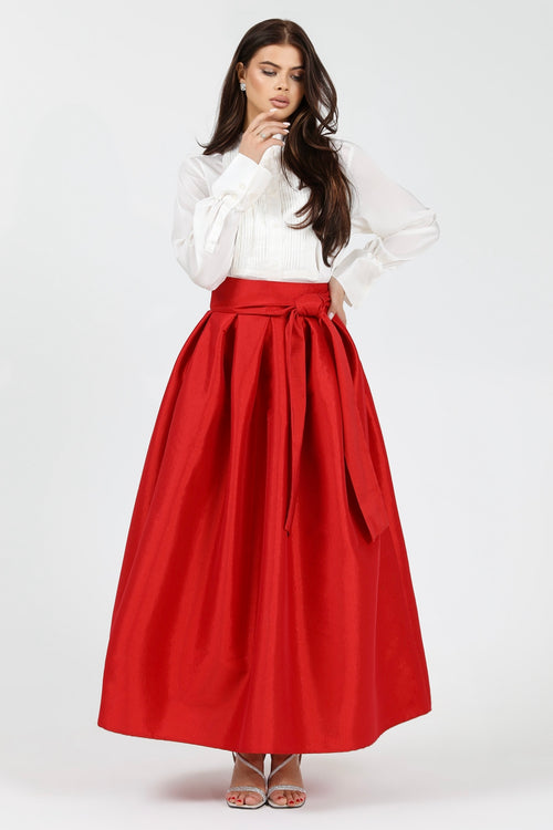 skirt, women skirt, formal skirt, taffeta skirt, ball skirt, skirt with pockets, classic skirt, long skirt, maxi skirt, red skirt