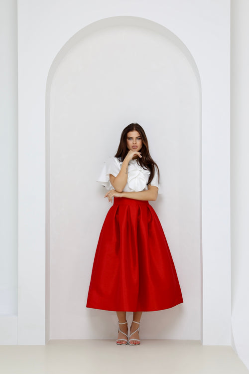 skirt, women skirt, formal skirt, taffeta skirt, ball skirt, skirt with pockets, classic skirt, red skirt