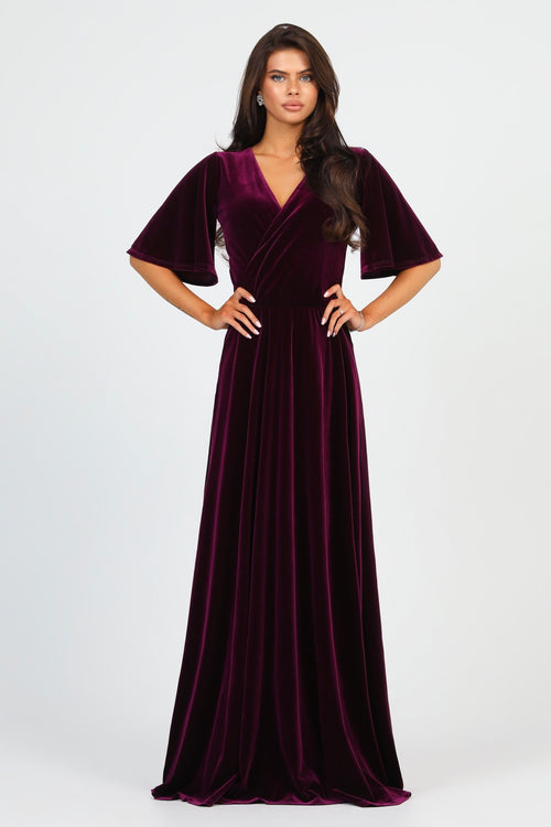 Dark Purple Velvet Dress - Bridesmaid Dress - Formal Evening Gown Dsir Couture Dark Purple Velvet Dress - Bridesmaid Dress - Formal Evening Gown Dsir Couture