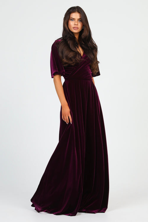 Dark Purple Velvet Dress - Bridesmaid Dress - Formal Evening Gown Dsir Couture Dark Purple Velvet Dress - Bridesmaid Dress - Formal Evening Gown Dsir Couture