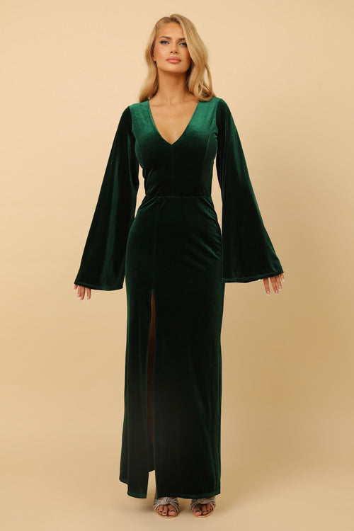 oasis green velvet dress Oasis Women's Velvet Long Sleeve Mini Dress in Green | Size: 6