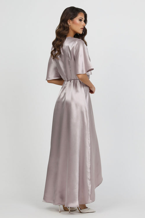 Crepe Back satin dress, Satin Dress, Wrap Dress, satin evening dress, bridesmaid dress satin, Long satin dress, taupe dress, Dress, Bridesmaid Dress, Formal Dress, Wedding Guest Dress, Evening Gown, gown, reception dress, evening dress, maxi dress