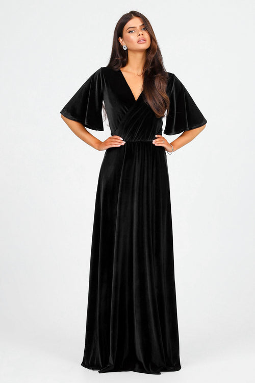 Black Velvet Dress - Bridesmaid Dress - Formal Evening Gown Dsir Couture Black Velvet Dress - Bridesmaid Dress - Formal Evening Gown Dsir Couture