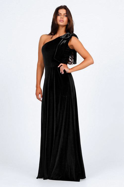Black Velvet Dress - One Shoulder Dress - Bridesmaid Dress Dsir Couture Black Velvet Dress - One Shoulder Dress - Bridesmaid Dress Dsir Couture