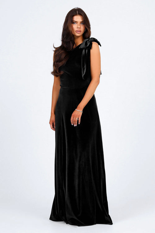 Black Velvet Dress - One Shoulder Dress - Bridesmaid Dress Dsir Couture Black Velvet Dress - One Shoulder Dress - Bridesmaid Dress Dsir Couture