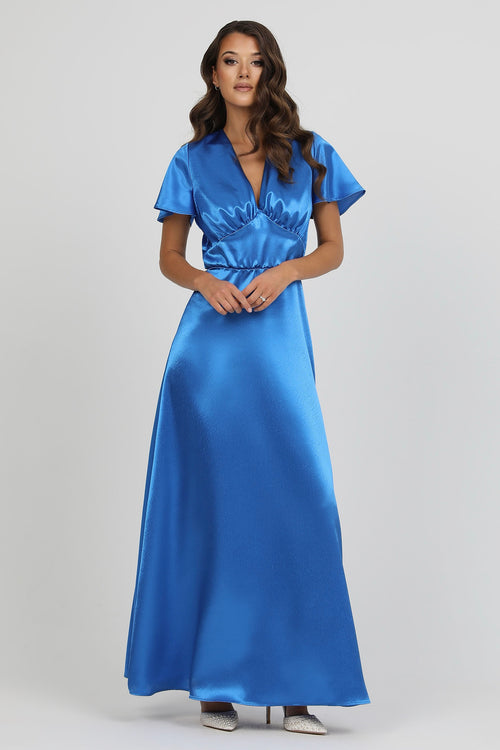 royal blue bridesmaid dress, blue dress, Satin Dress short sleeves, crepe back satin dress, satin evening dress, bridesmaid dress satin, Long satin dress,  Bridesmaid satin Dress, Formal satin Dress, Wedding Guest satin Dress, Evening satin Gown, prom satin dress, gown, evening dress, maxi satin dress