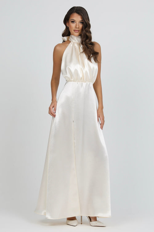 Halter Dress, Ivory Dress, satin bridesmaid dress, Crepe Back satin dress, Satin Dress, Backless Dress, Sleeveless Dress, satin evening dress, bridesmaid dress satin, Long satin dress, Bridesmaid Dress, Formal Dress, Wedding Guest Dress, custom satin dress, maxi dress
