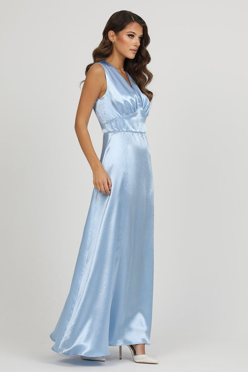 Light Blue Sleeveless Satin Dress Dsir Couture Light Blue Sleeveless Satin Dress Dsir Couture